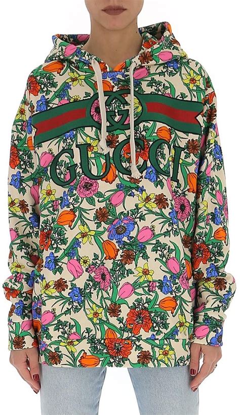 Gucci Pop Floral Print Hoodie .